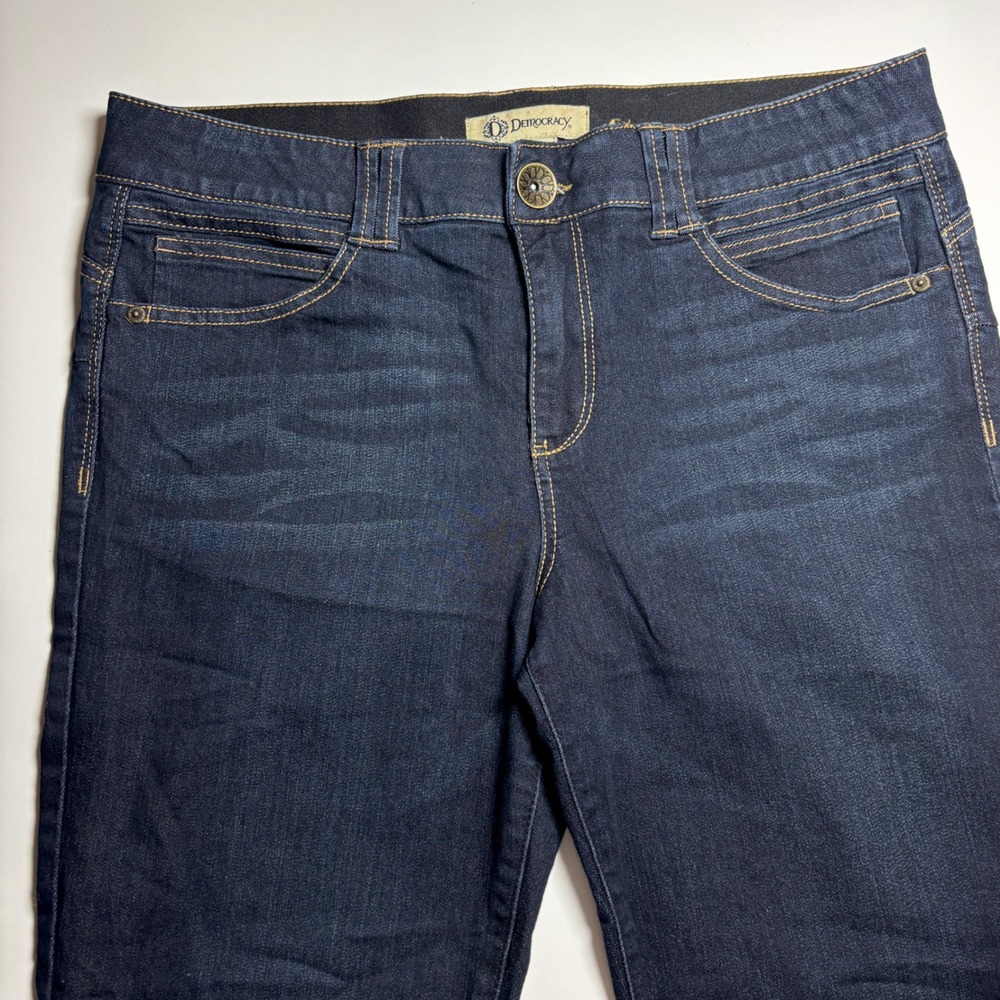 Democracy Ab solution Booty Lift Dark Wash Denim Jeans Women's 14 Stretch - Picture 1 of 11
